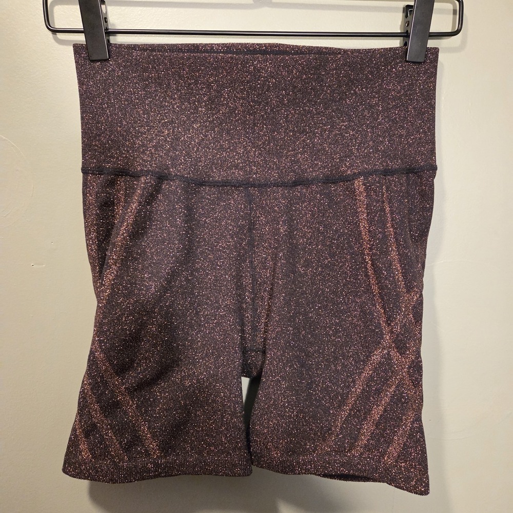 Offline By Aerie Real Luxe Biker Shorts 5"‎ Inseam Women's Size M Copper Sparkle